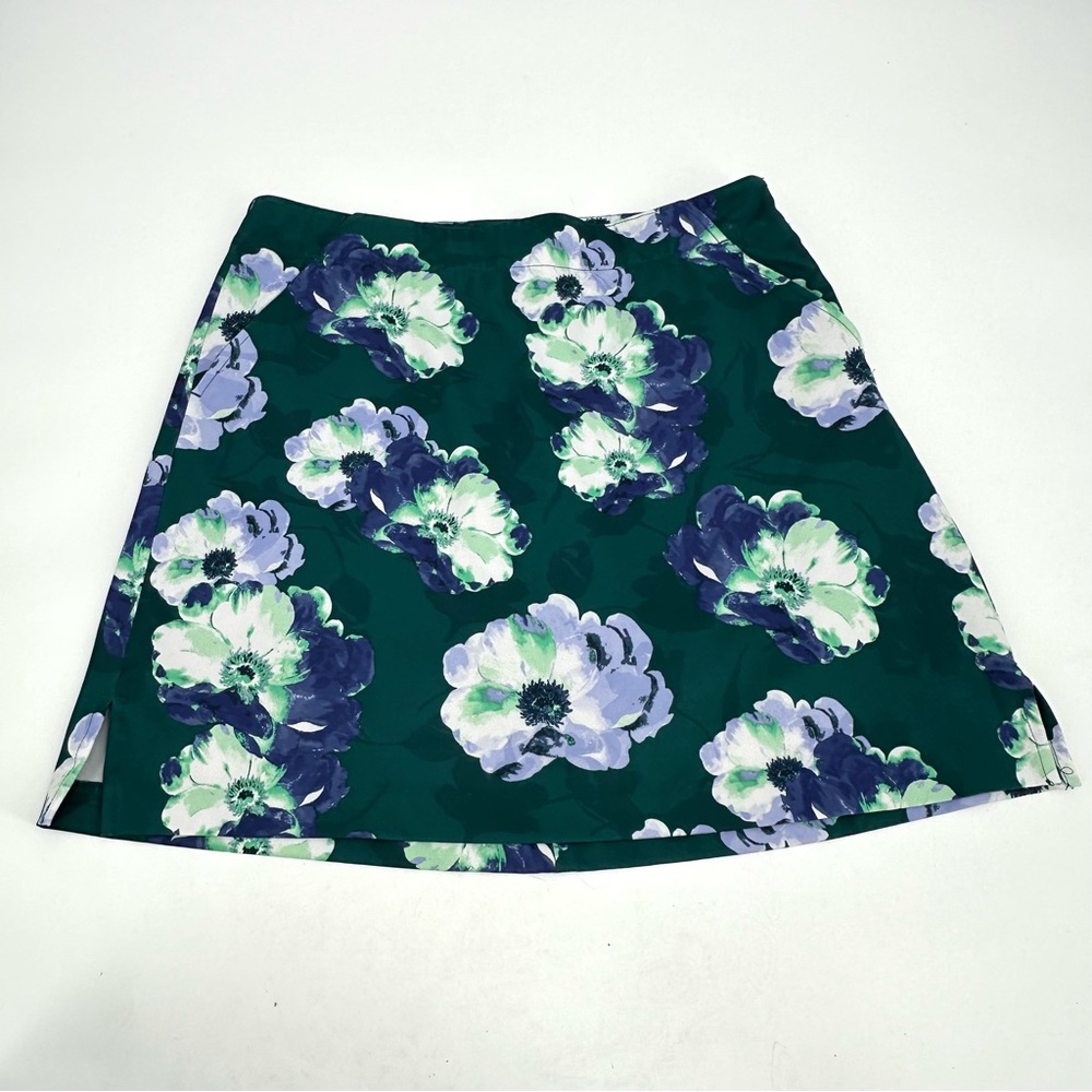 Lady Hagen Golf Skirt Women's 8 Magnolia Print Emerald Floral WGH37209 -READ